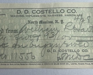 D. D. Costello Co Wagons Implements Harness Hardware North Manlius NY 1920