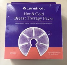 Lansinoh Hot  Cold Breast Therapy Packs with Covers, 2 Pack NEW