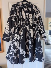 RainSisters Fit & Flare Coat with Full Circle Skirt - Blooming Night 1XL Petite