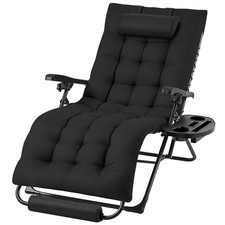 Sedia a Sdraio Imbottita Reclinabile a Zero Gravità con Cuscino Spesso e Vassoio