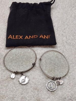 Alex and Ani Treble Clef Music Charm Bracelet Silver Tone Expandable Bangle