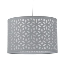 Grey Cotton Velvet Glitter 25cm Easy Fit Ceiling Light Shade Pendant Lightshade