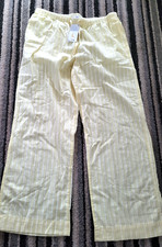 New Primarks Large Lemon Yellow Stripe Summer Cotton Trousers RRP £14