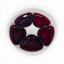Anchor Hocking Ruby Red Glass Triangle Snack ...