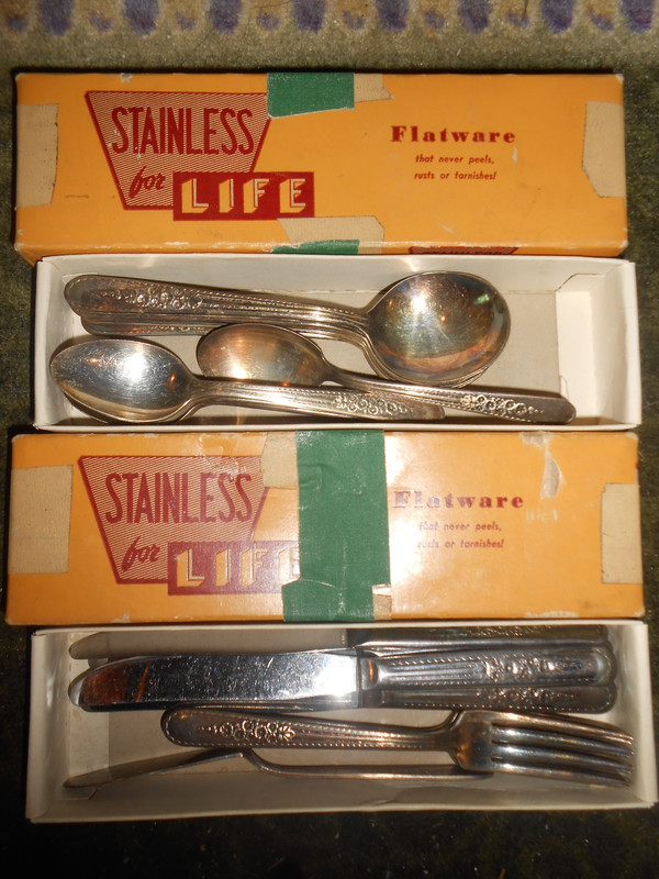 1950s Gailstyn GAS1S Stainless Life Silverplate 30 Pcs Flatware wOriginal Box NR