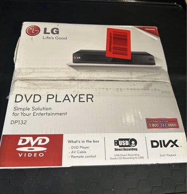 LG DP132 DVD Player Full HD Up-Scaling USB Direct Recording Xvid Playback Black