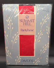 VTG SUMMIT HILL sheer sandal toe REALLY RED Pantyhose size B 5' 4" - 5' 10" NIP