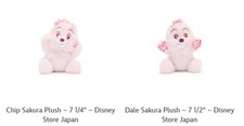 Disney Chip  Dale Sakura Plush Set   7 1/4''   Disney Store Japan NWT