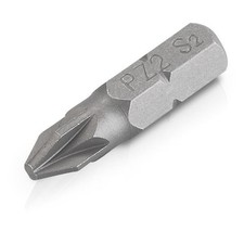 16 x Screwdriver bits. 8 X PZ2 Pozidrive bits, 8 X PH2 Philips. 1/4 drive