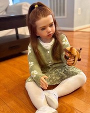 40in Reborn Doll Kits Painted Cute Toddler Girl Rooted Hair with Body Parts Gift