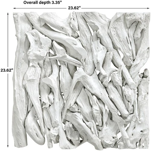 Uttermost 04292 Rio 23-5/8" x 23-5/8" Frameless Decorative Panel - White - Picture 6 of 6