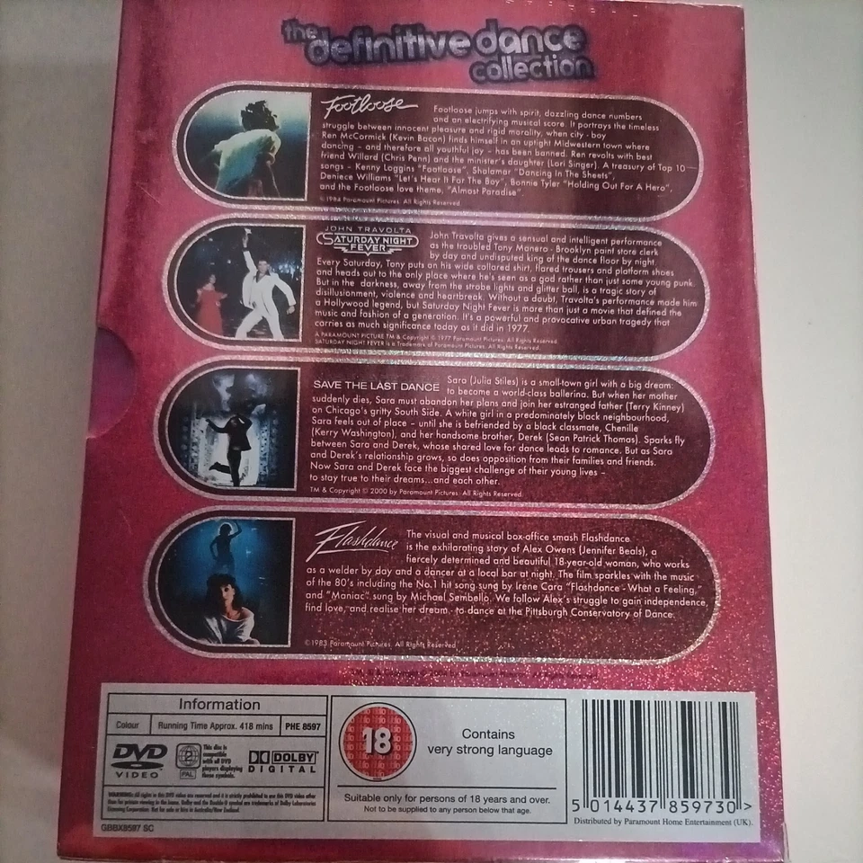 Saturday Night Fever / Save The Last Dance / Footloose / Flashdance (Box Set) - Image 2 of 3