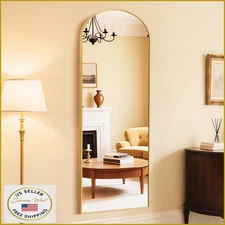 DUMOS Arched Wall Mirror 27"x71" Full Length Gold for Bedroom/Full Body