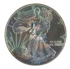 United States 1997 American Silver Eagle .999 Fine 1 Oz Coin Rainbow Toning