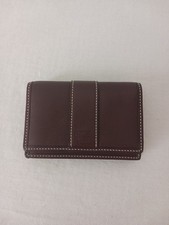 Coach Leather Coin Card Holder Wallet Keychain VINTAGE Brown - EUC