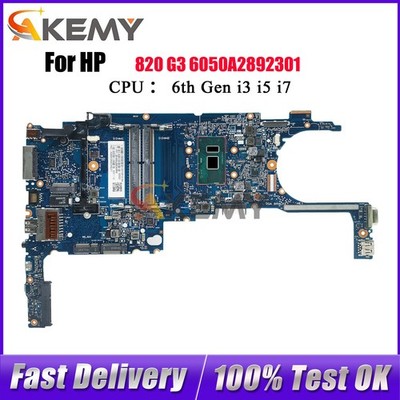 For HP EliteBook 820 G3 6050A2892301 Laptop Motherboard With i5 i7 831763-001