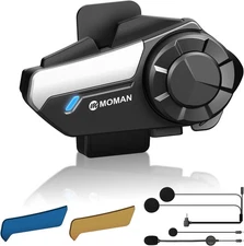 Moman H2S Helmet Intercom with Triple Noise Cancellation Music Sharing AI Voice