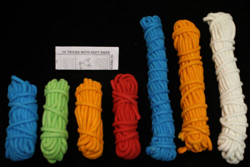 Cuerda Suave 15 metros 50 pies Azul Amarillo Blanco Rojo 10 Trucos Folleto Truco de Magia - Imagen 3 de 4