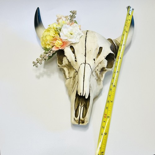 Cabeza y cuernos de calavera de vaca de resina para colgar en la pared occidental/suroeste decoración del hogar calavera - Imagen 7 de 12