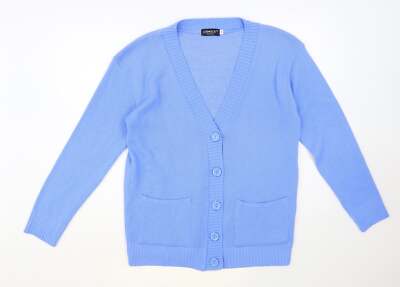 Choice Collection Damen Strickjacke blau V-Ausschnitt Acrylmischung Größe XL