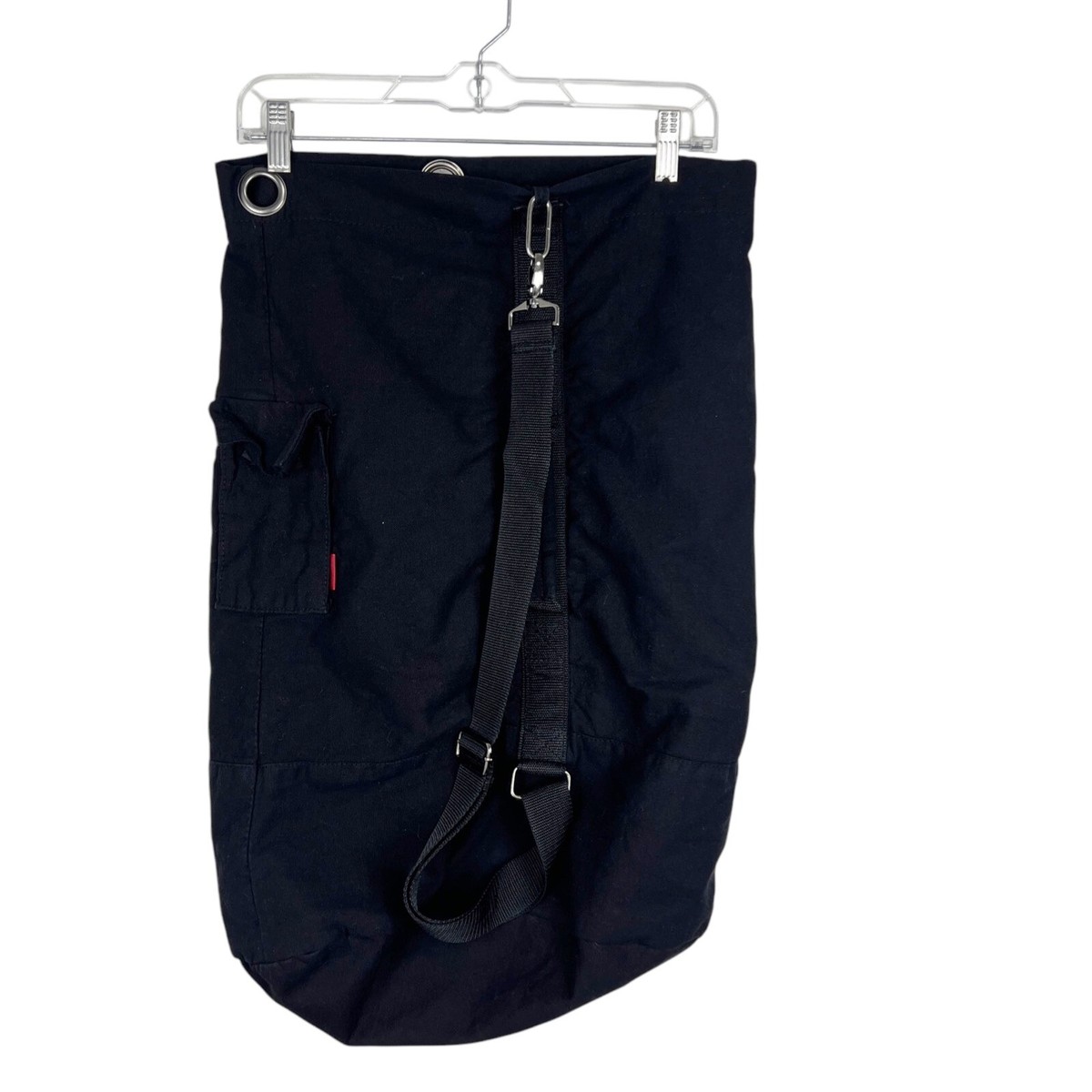 HUGO Hugo Boss Parfums Barrel Bag Black Canvas Bucket Duffel