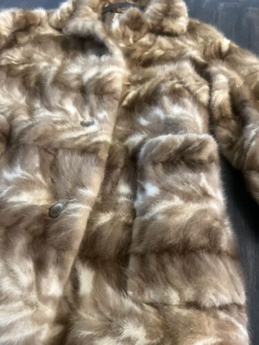 Vintage 1950-60s Authentic Pastel Mink Fur Heavy Coat Battelsteins Houston Retro - Picture 10 of 16