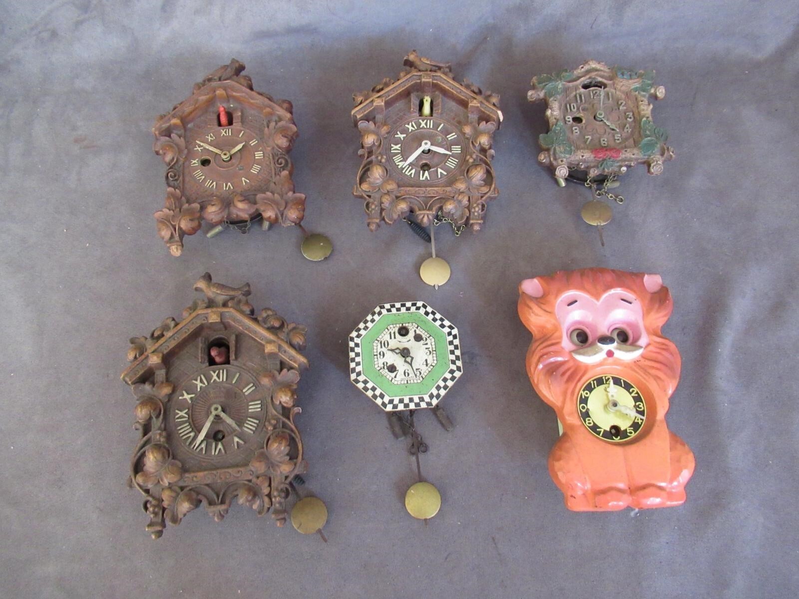 Vintage lot LUX & KEEBLER Miniature 6 Novelty Cuckoo Clocks as is cl eBay