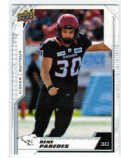 2020 Upper Deck CFL Blank Back Parallel Rene Paredes Calgary Stampeders