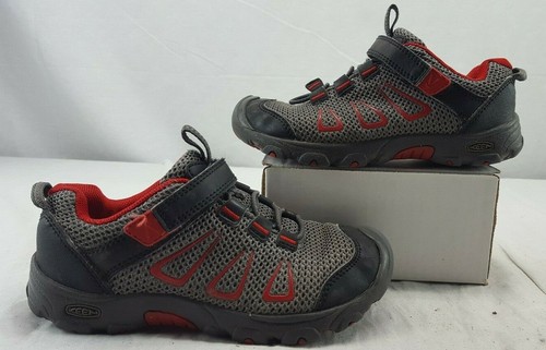 KEEN 1016392 Kids' Oakridge Low WP Sneaker Gray/Red Size 13 - Picture 7 of 9
