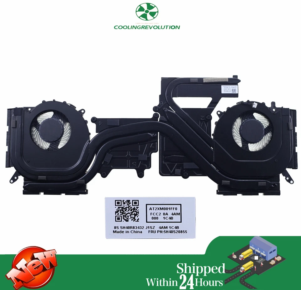 Laptop CPU GPU Heat sink Fan for Lenovo Legion 5 16ARX8 5H40S20855 - Image 2 of 2