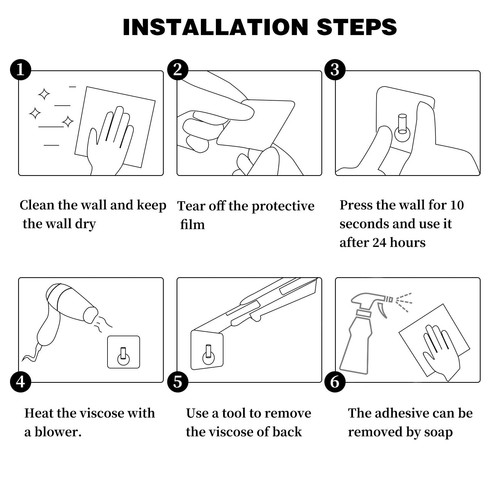 Gold Adhesive Hooks 4 Pack Wall Hooks Heavy Duty Waterproof Sticky Hooks For Han - Picture 7 of 8
