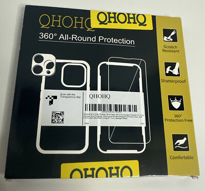 QHOHQ 5 in 1 for iPhone 13/14 case+ 2X Screen & lense Protectors Slim Green