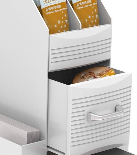 Kaffee Organizer Caddy ordentlich 9 Fächer 2 Schubladen für Kaffeepads Tee Zucker Tasse - Bild 15 von 19