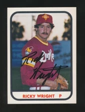 1981 TCMA *ALBUQUERQUE DUKES* -#7 RICKY WRIGHT *Autographed* Impossibly RARE