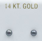 GENUINE TAHITIAN PEARLS STUD EARRINGS 14K YELLOW GOLD - 4 mm - Made in USA - NWT — photo 3