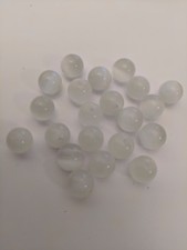 Cat Eye Beads, Round, White, 10mm, Hole: 0.8mm - Qty 10