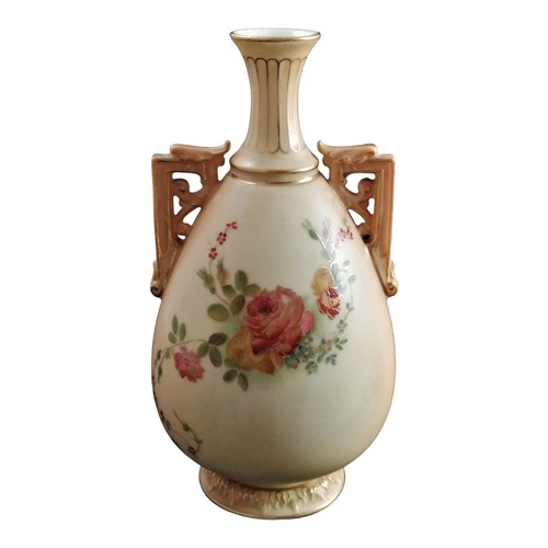 Antique Royal Worcester hand painted twin handled vase - Picture 11 of 16