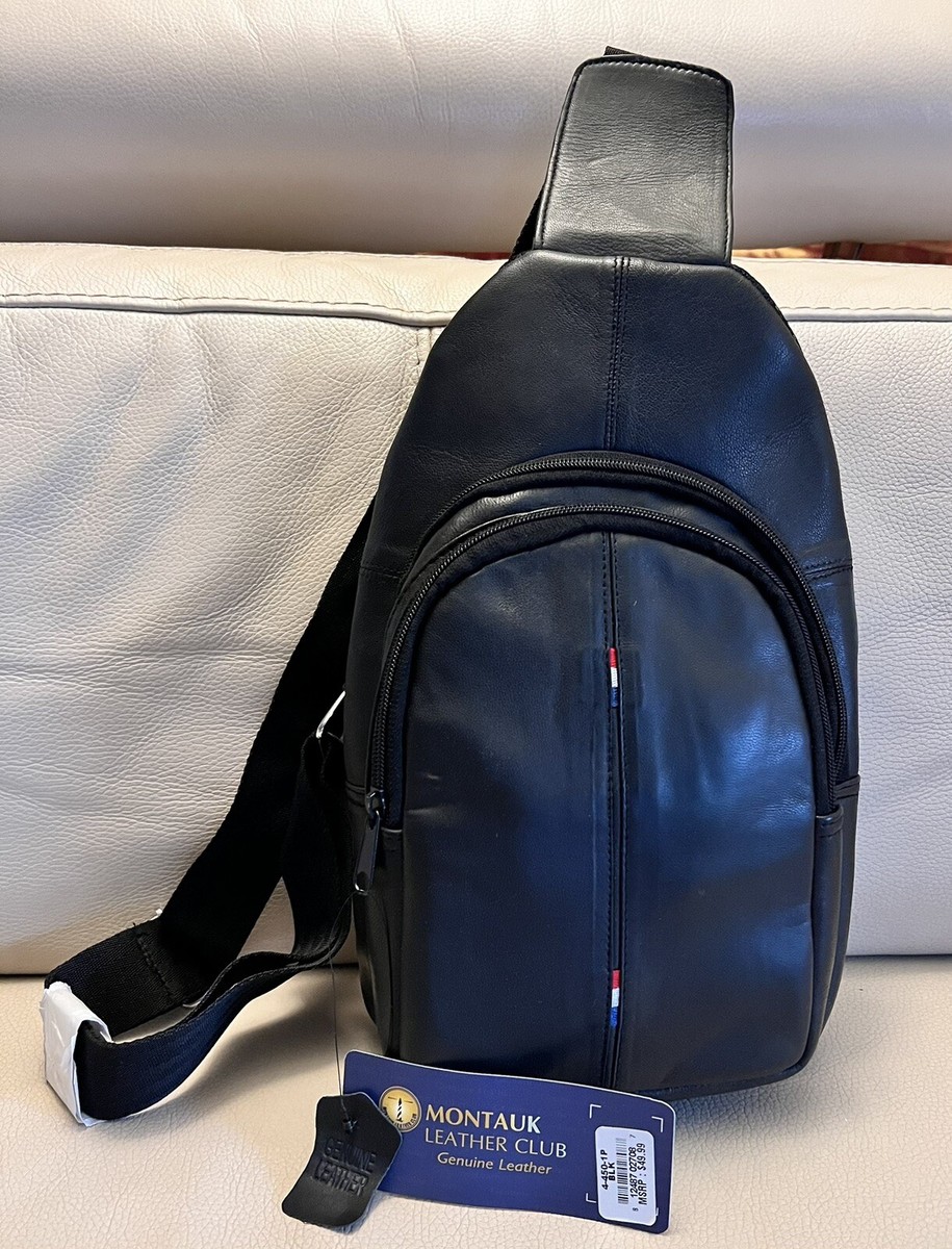 Montauk Leather Club Mini Sling Travel Hiking Crossbody  display picture 2