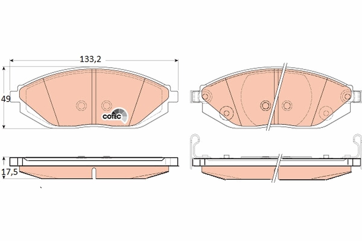 GDB4606 TRW Brake Pad Set, disc brake for CHEVROLET,HOLDEN
