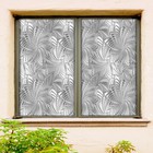 3D Silver Flower ZHUB79 Window Film Print Sticker Cling Stained Glass UV Block