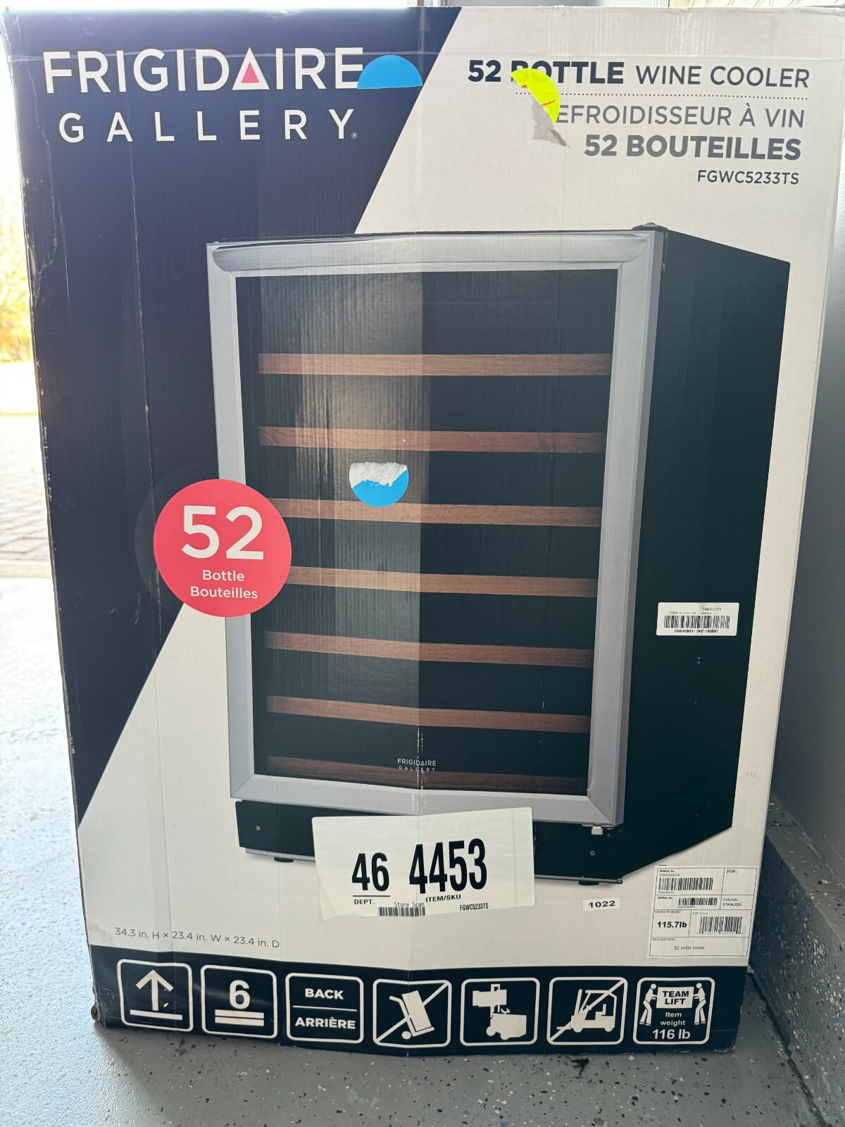 Brand New Boxed Frigidaire 52 Bottle Wine Cooler FGWC5233TS Stainless