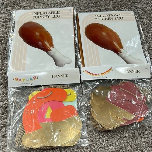 ๐ Lot of thanksgiving Friendsgiving decorations holiday turkey leg gather fall