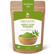 Organic Neem Leaf Powder 8 oz - Azadirachta Indica for Hair  Skin Care