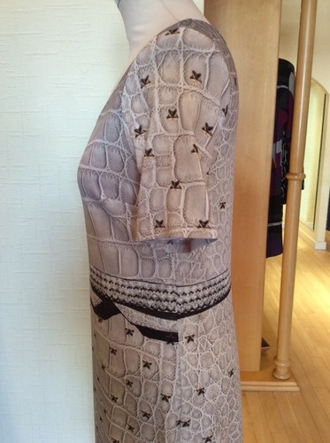 Roberto Naldi Dress Size 12 BNWT Beige Gold RRP £176 Now £44 - Picture 8 of 12