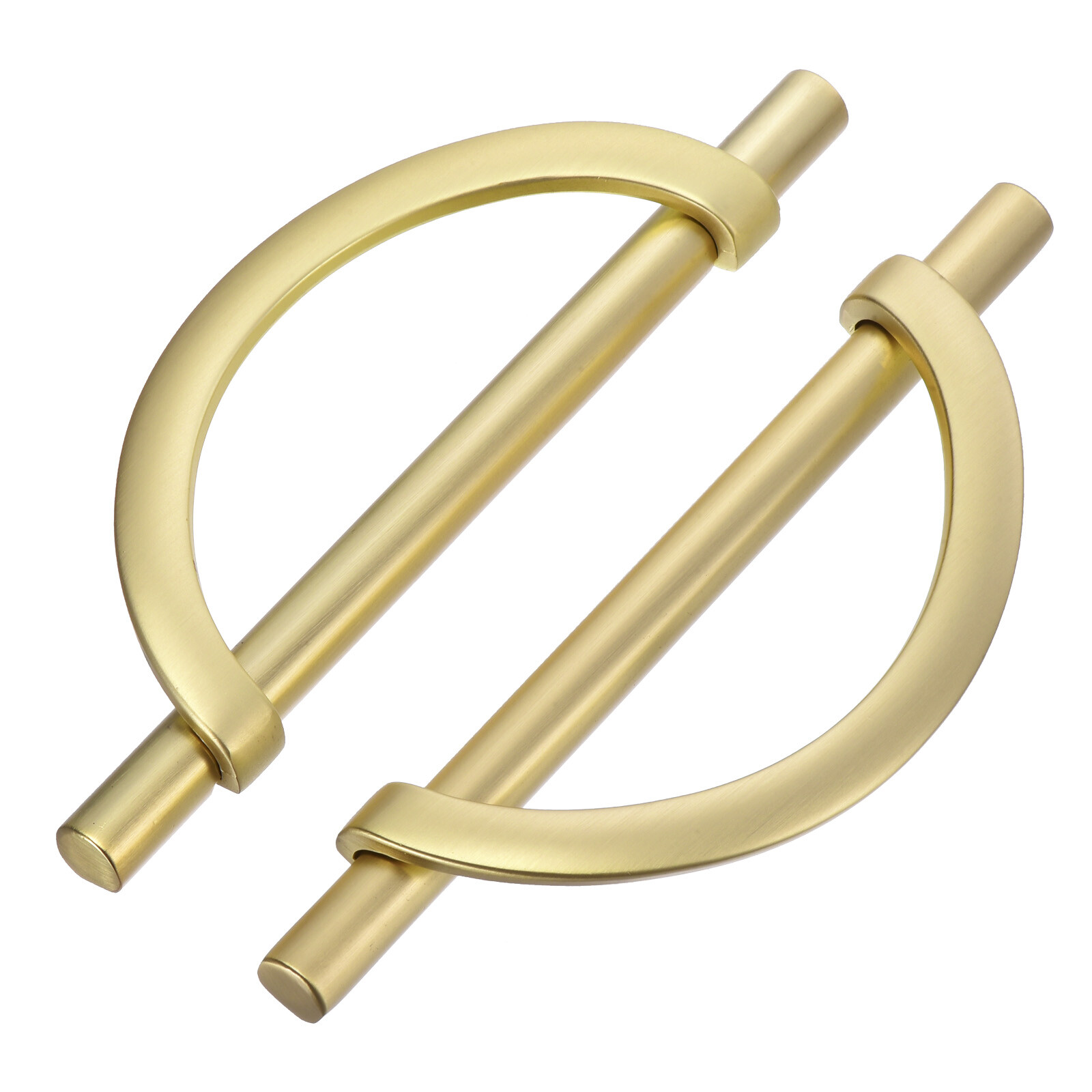 6 Pack Brushed Gold Pulls Cabinet Door Handles 5 inch (128MM) Hole Centers