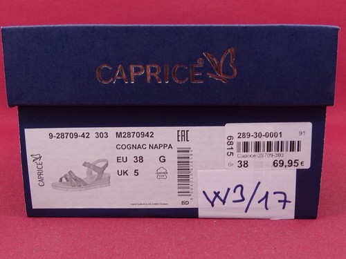 CAPRICE scarpe sandali con cinturino sandali scarpe estive pelle marrone numero 38 - 5 G - Foto 13 di 13