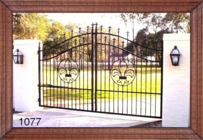 On Sale Now #1077 12' Driveway Gate Wrought Iron Style Steel