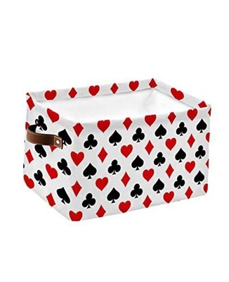 Storage Basket Poker Game Themed Large Foldable Storage Bins with 1 Pack