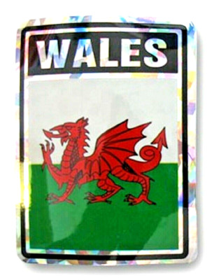WALES PRISMATIC  REFLECTIVE FLAG STICKER DECAL  - NEW - FREE SHIPPING