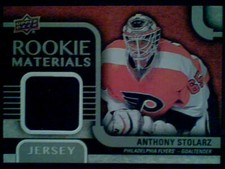 ANTHONY STOLARZ 15/16 AUTHENTIC PIECE OF GAME-USED ROOKIE MATERIALS JERSEY SP